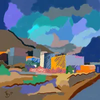 Peinture digitale, paysage