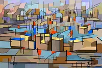 La baie, peinture digitale, abstraite