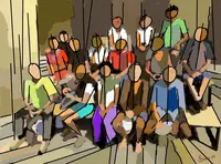 le groupe, peinture digitale