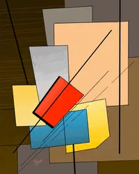 oeuvre digitale, cocon, abstrait, plans, lignes de force