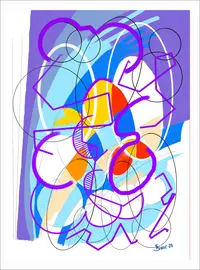 Ovales, peinture numérique abstraite