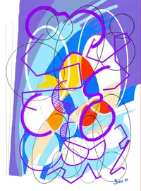 Ovales, peinture numérique abstraite